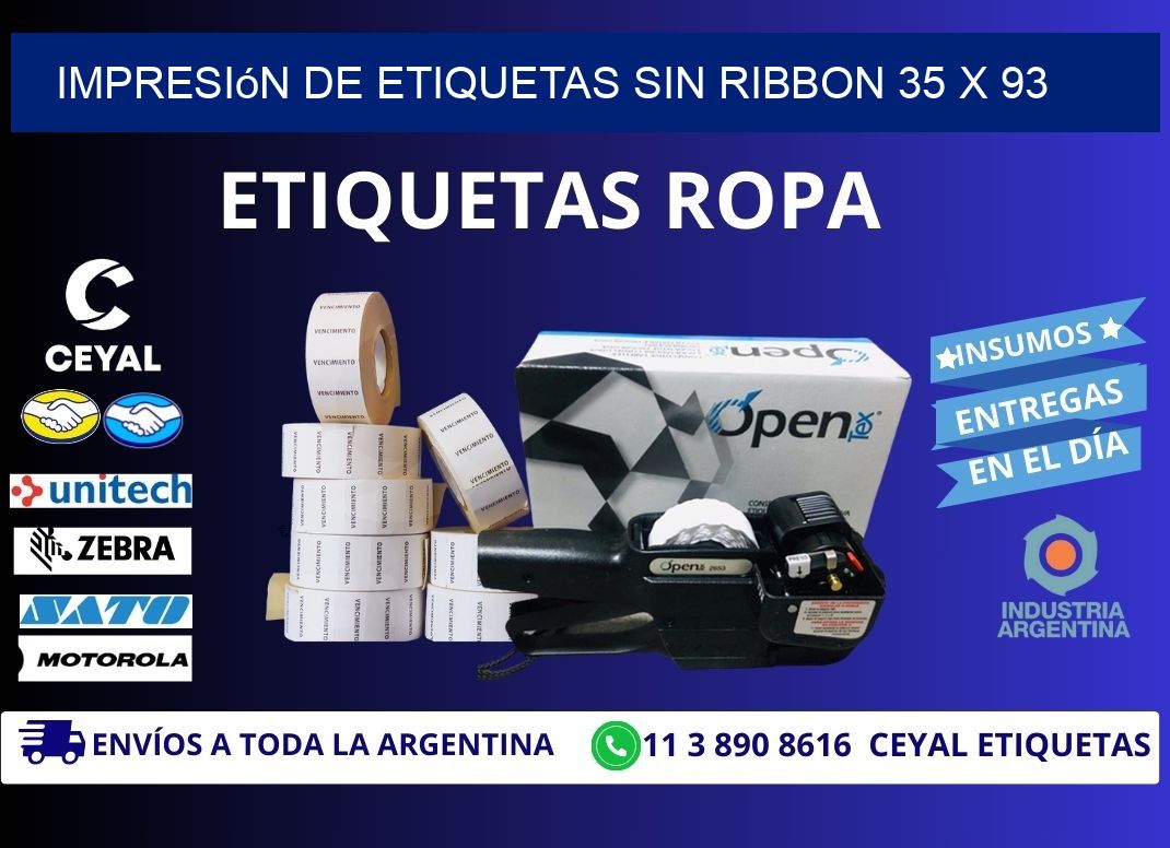 impresión de etiquetas sin ribbon 35 x 93