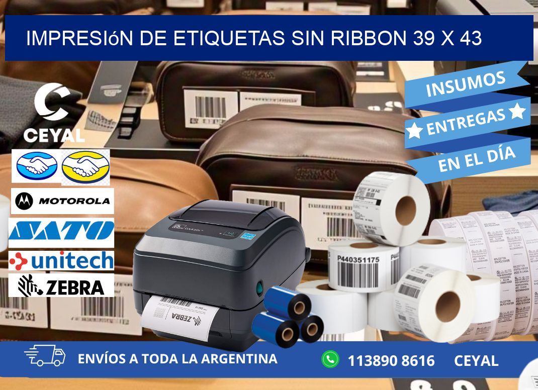 impresión de etiquetas sin ribbon 39 x 43