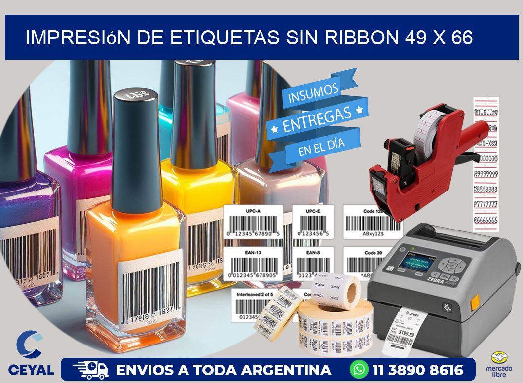 impresión de etiquetas sin ribbon 49 x 66