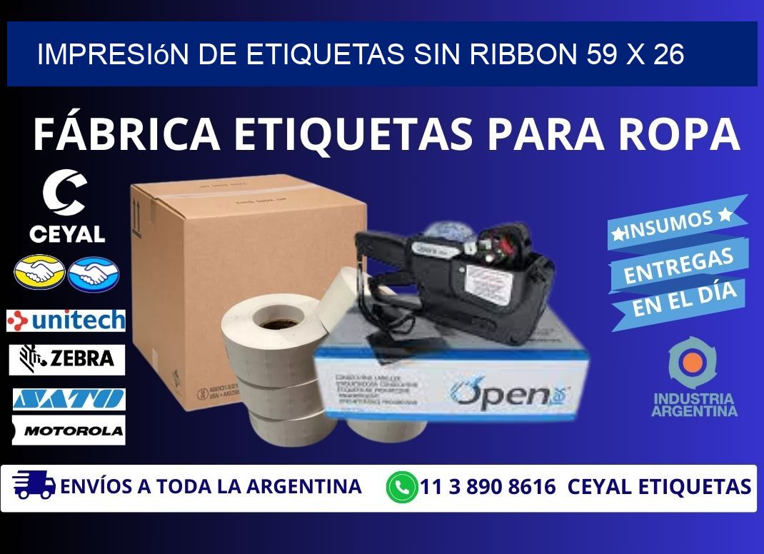 impresión de etiquetas sin ribbon 59 x 26