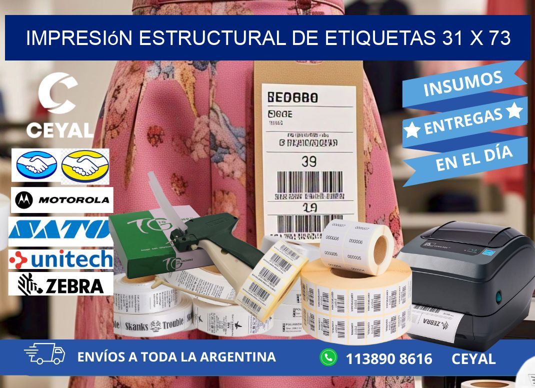 impresión estructural de etiquetas 31 x 73