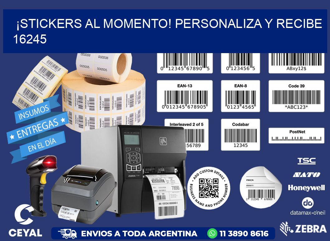 ¡Stickers al Momento! Personaliza y Recibe 16245
