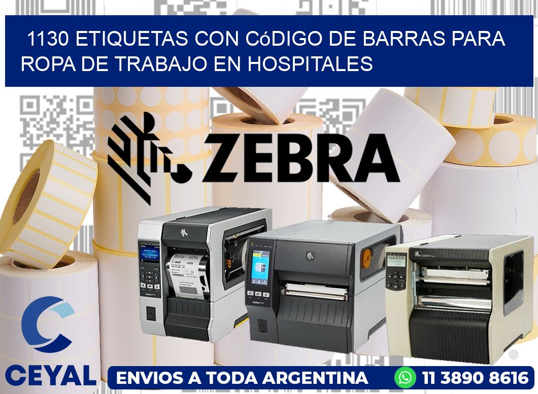 1130 Etiquetas con código de barras para ropa de trabajo en hospitales