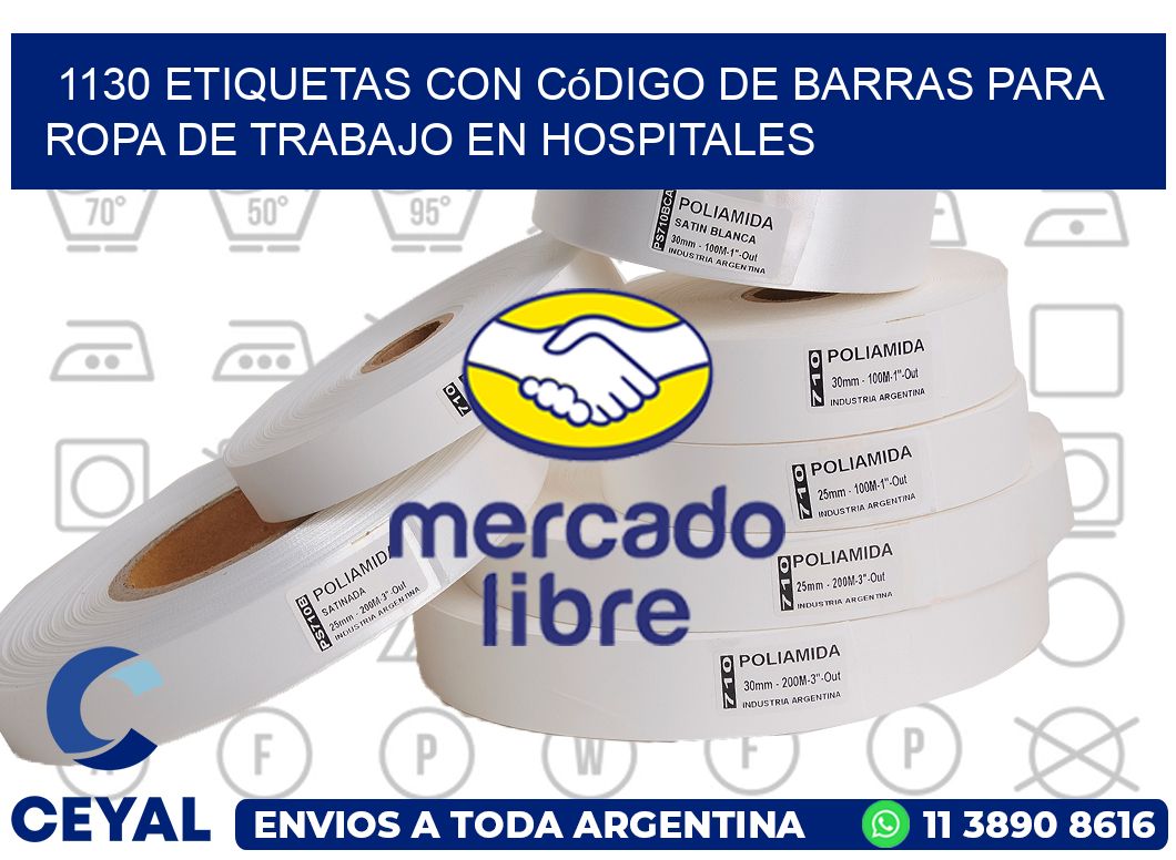 1130 Etiquetas con código de barras para ropa de trabajo en hospitales