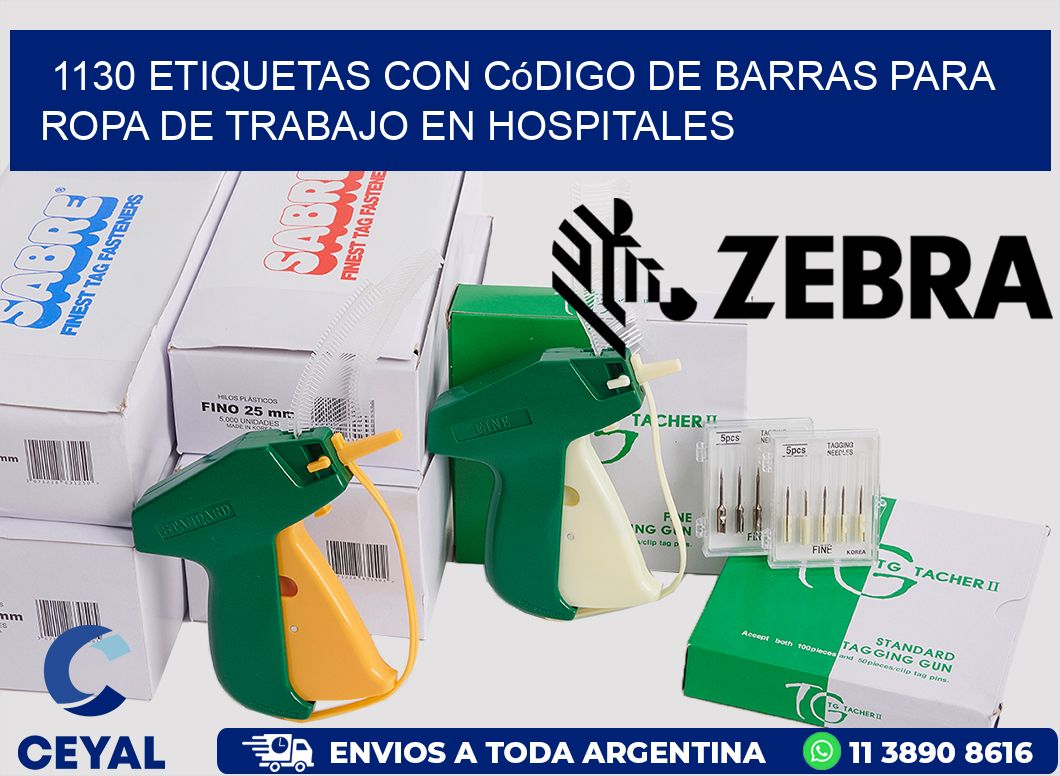 1130 Etiquetas con código de barras para ropa de trabajo en hospitales