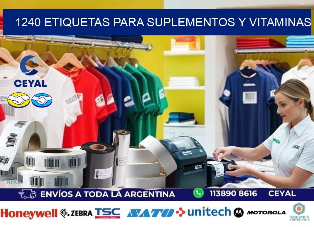 1240 Etiquetas para suplementos y vitaminas