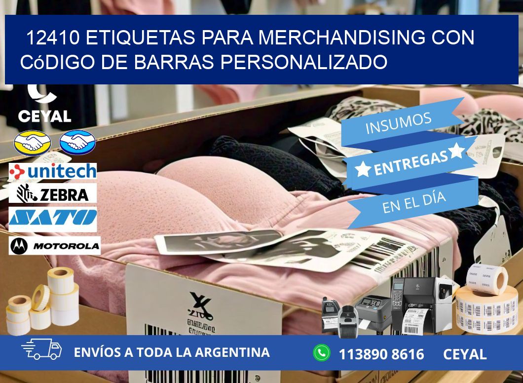 12410 etiquetas para merchandising con código de barras personalizado