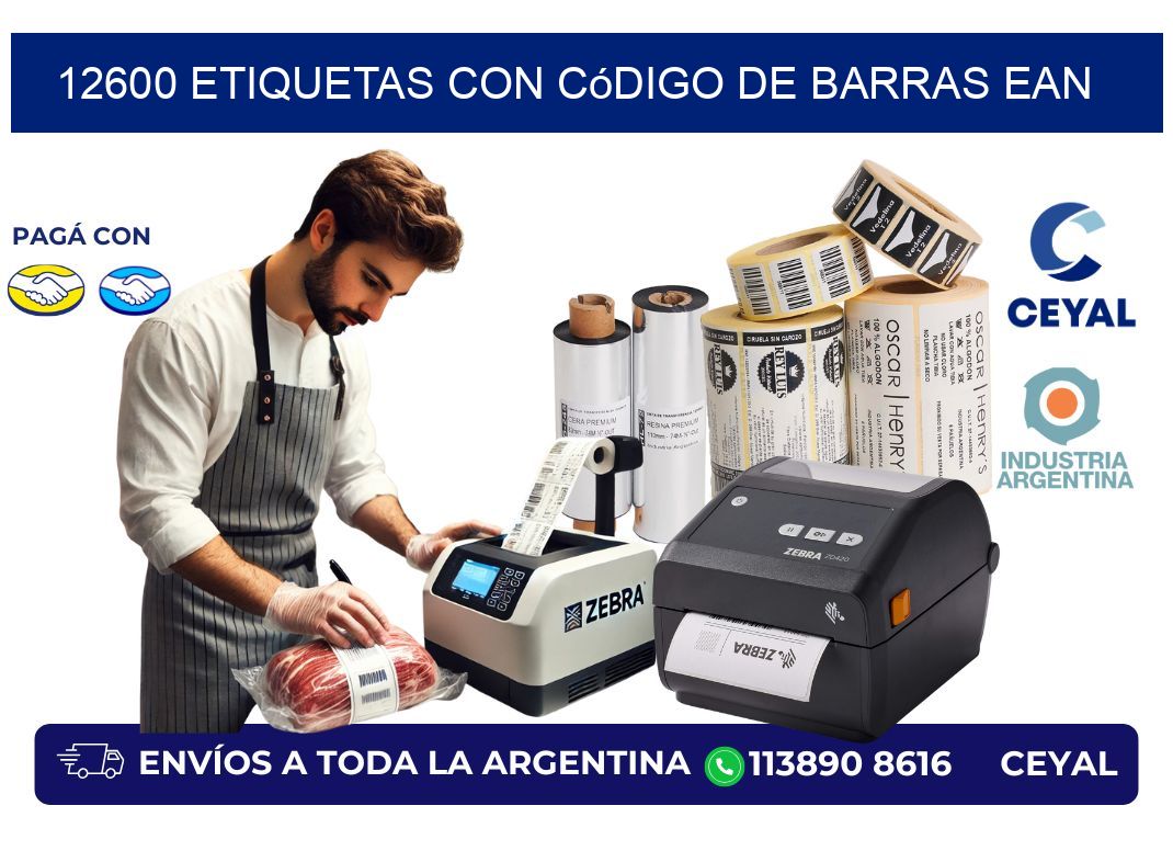 12600 Etiquetas con código de barras EAN