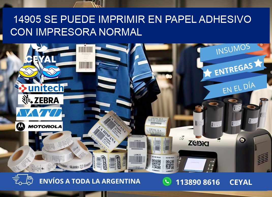 14905 Se puede imprimir en papel adhesivo con impresora normal