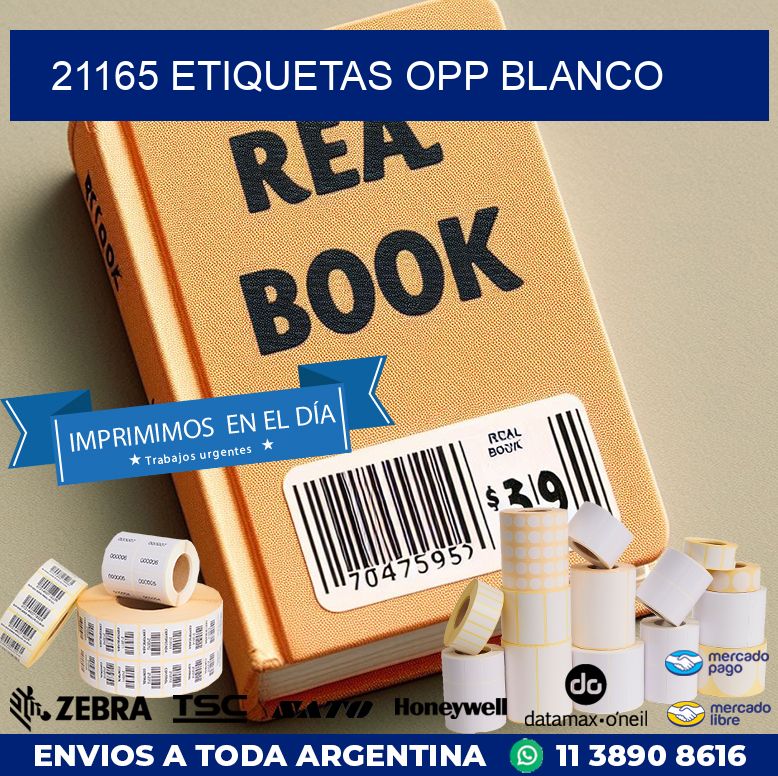 21165 etiquetas OPP blanco