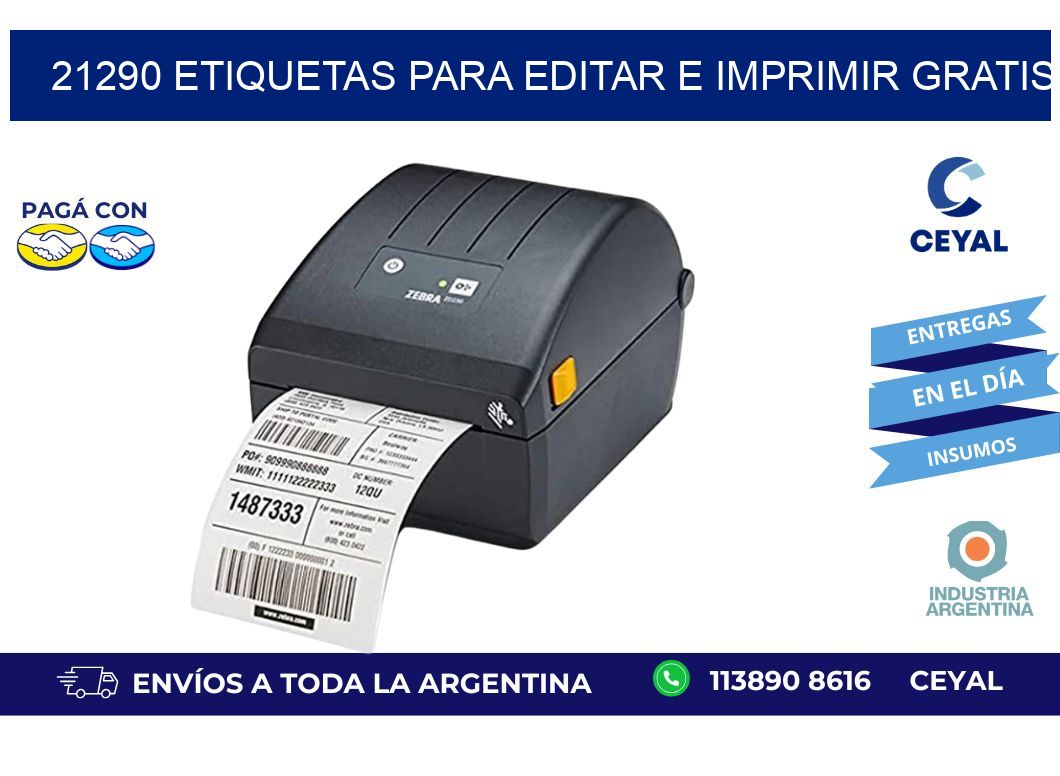 21290 Etiquetas para editar e imprimir gratis