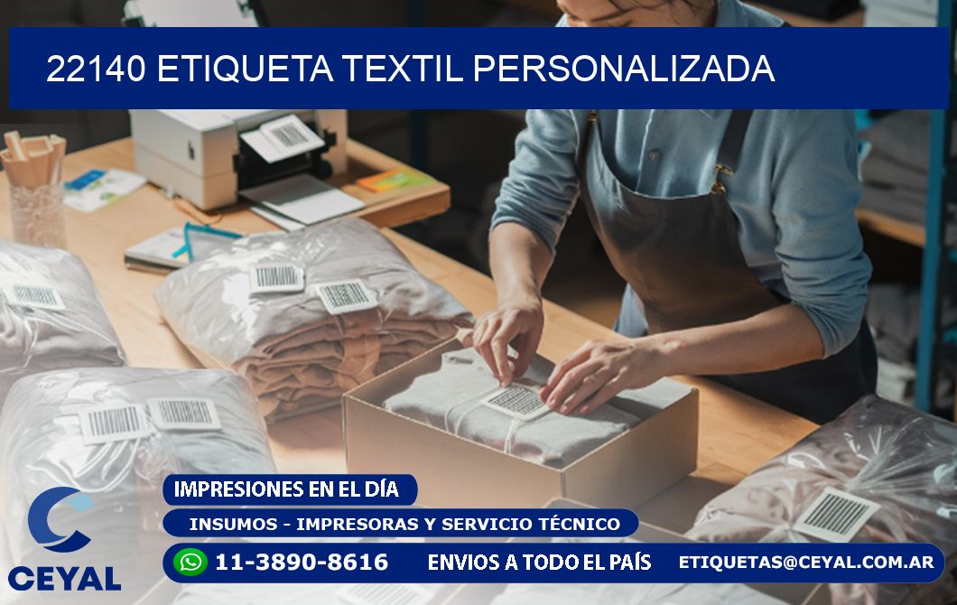 22140 Etiqueta textil personalizada