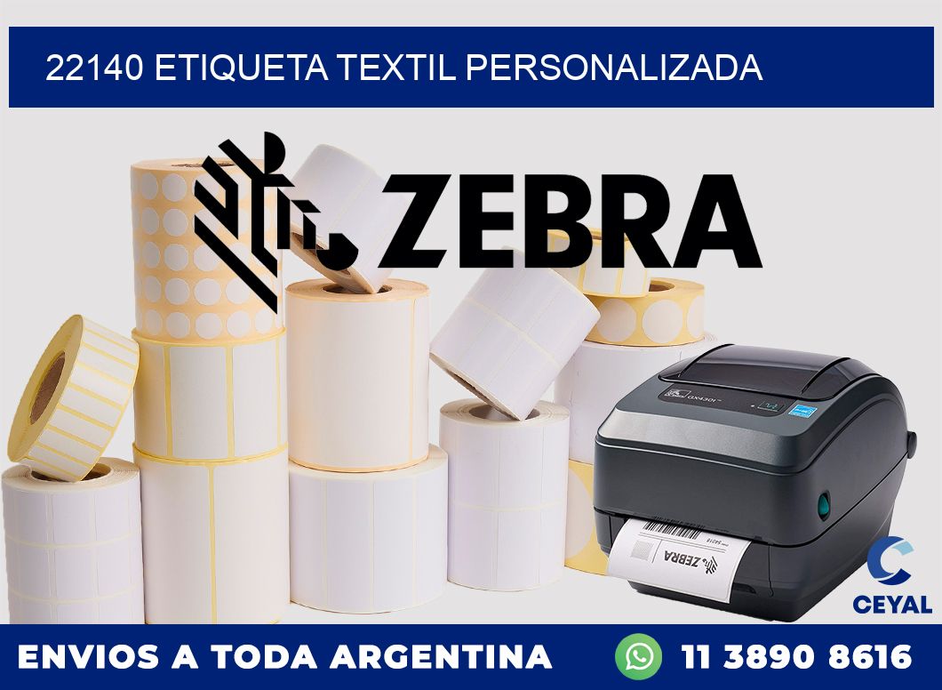 22140 Etiqueta textil personalizada
