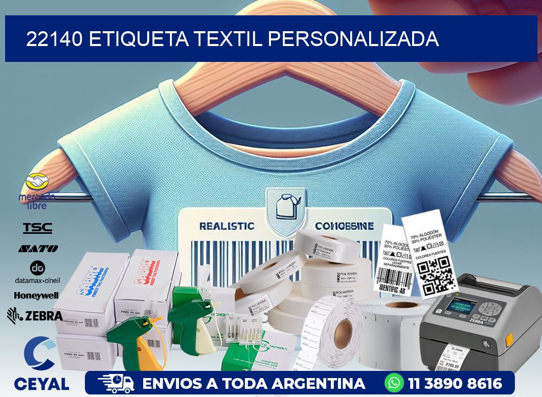 22140 Etiqueta textil personalizada