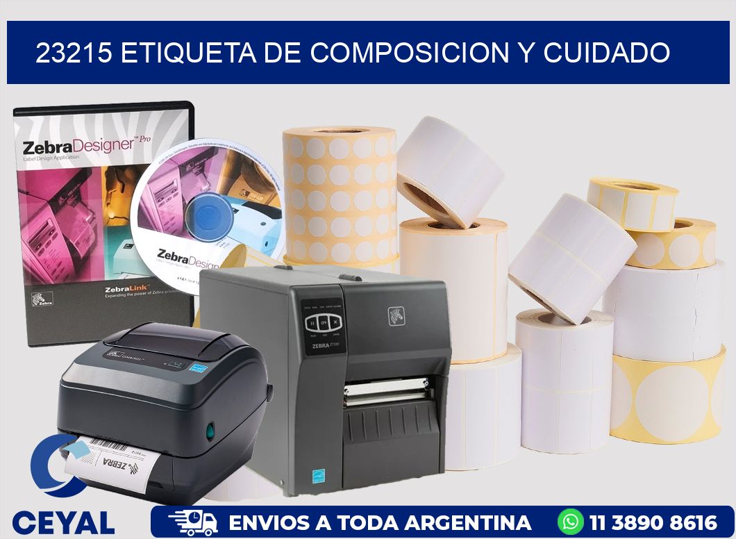 23215 etiqueta de composicion y cuidado