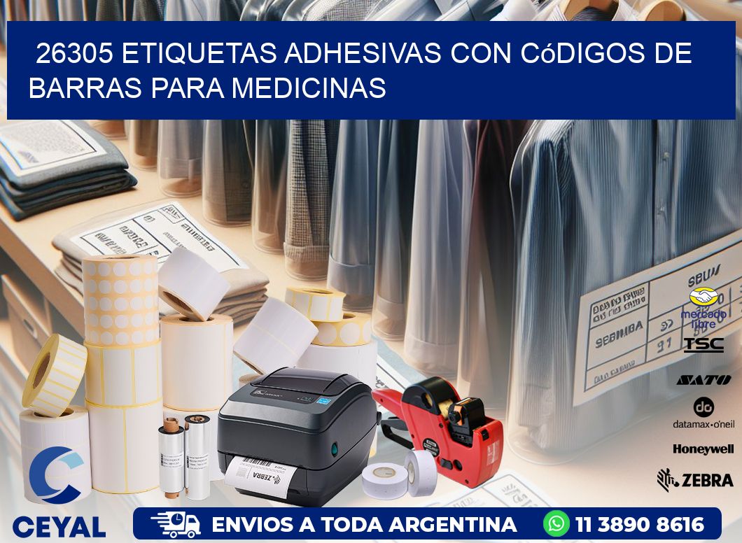 26305 etiquetas adhesivas con códigos de barras para medicinas