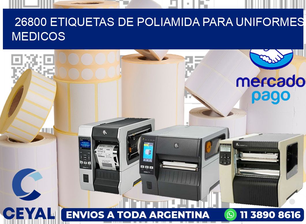 26800 Etiquetas de poliamida para uniformes medicos