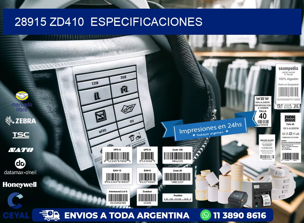 28915 ZD410 especificaciones