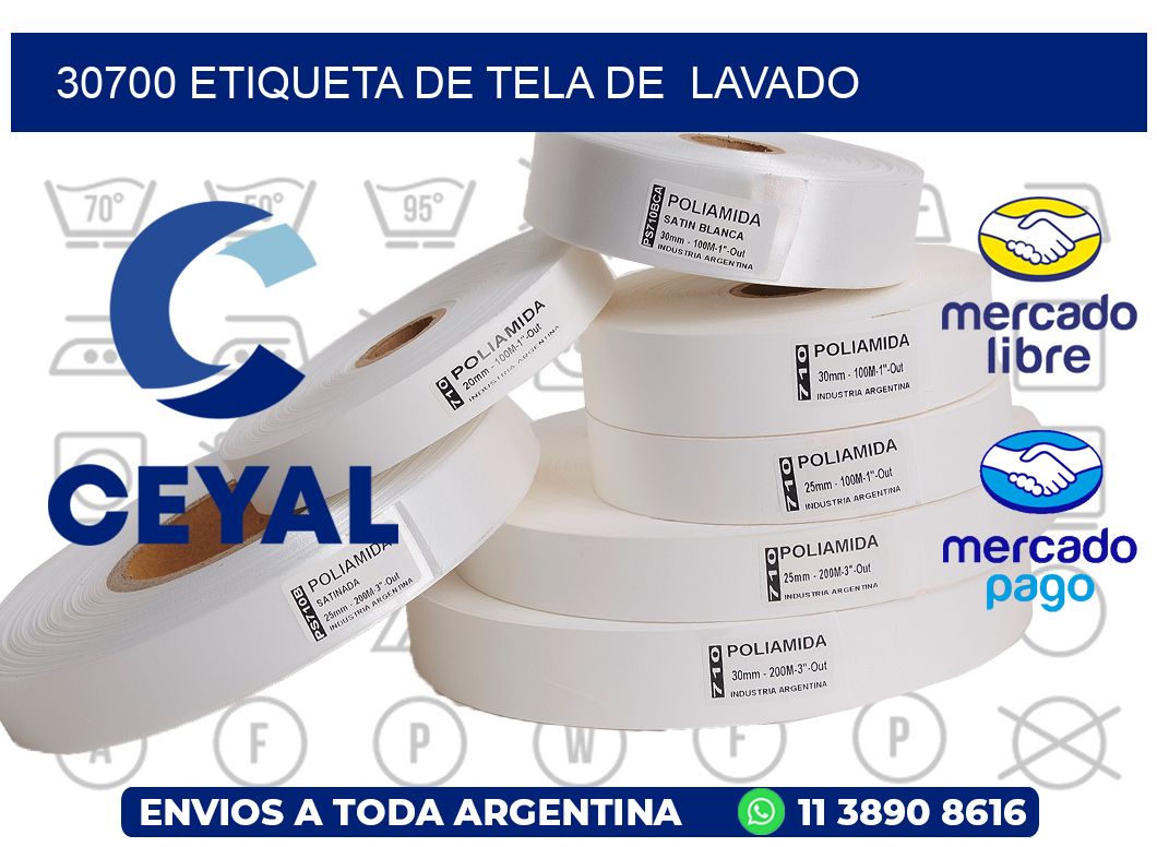 30700 etiqueta de tela de  lavado