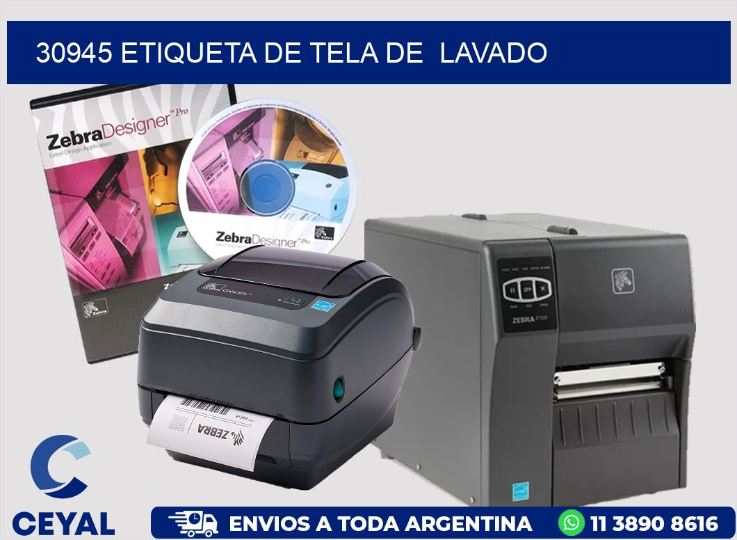30945 etiqueta de tela de  lavado
