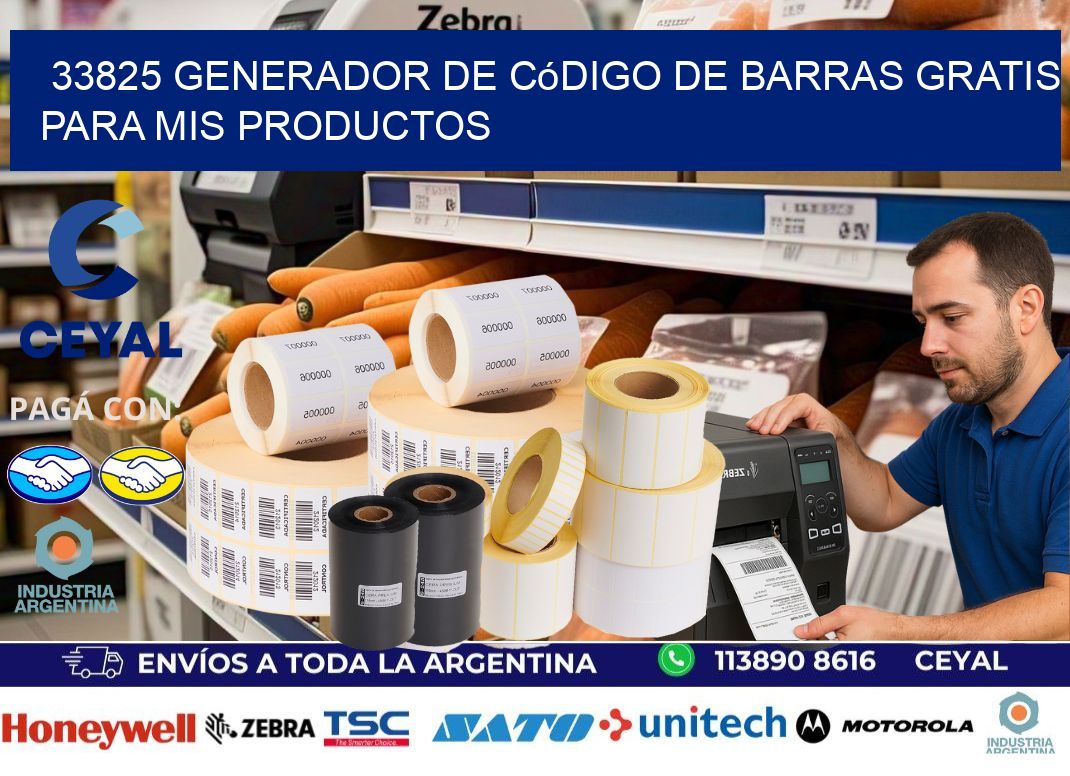 33825 Generador de código de barras gratis para mis productos