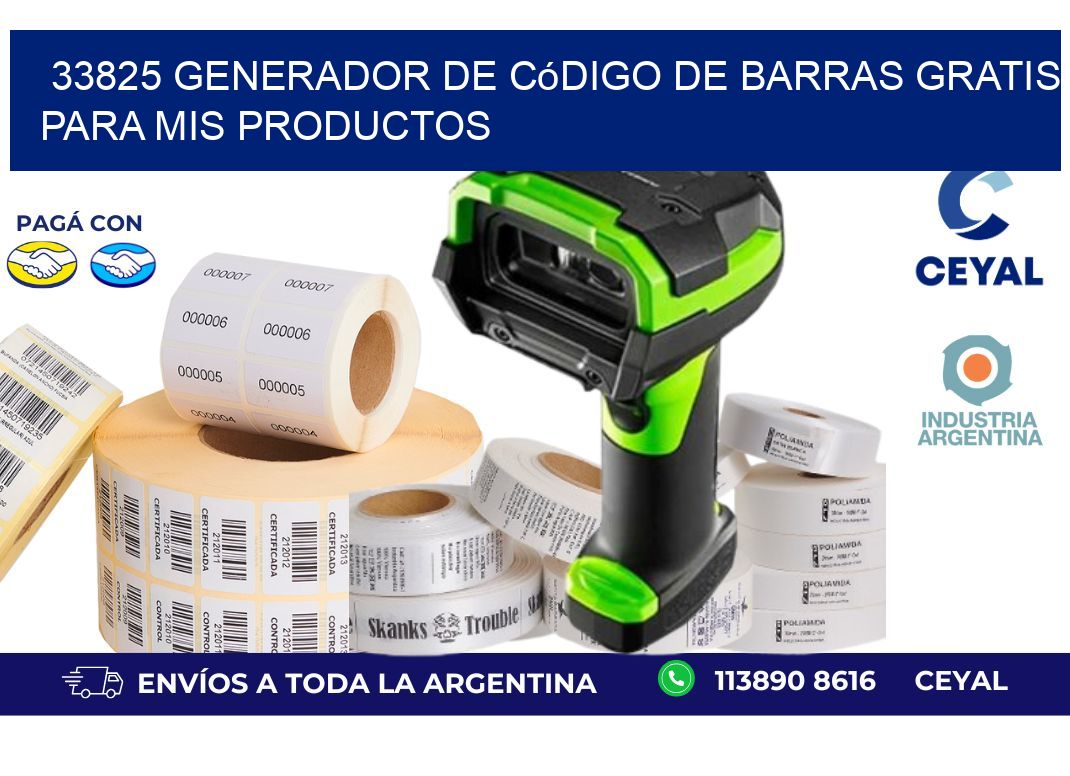 33825 Generador de código de barras gratis para mis productos