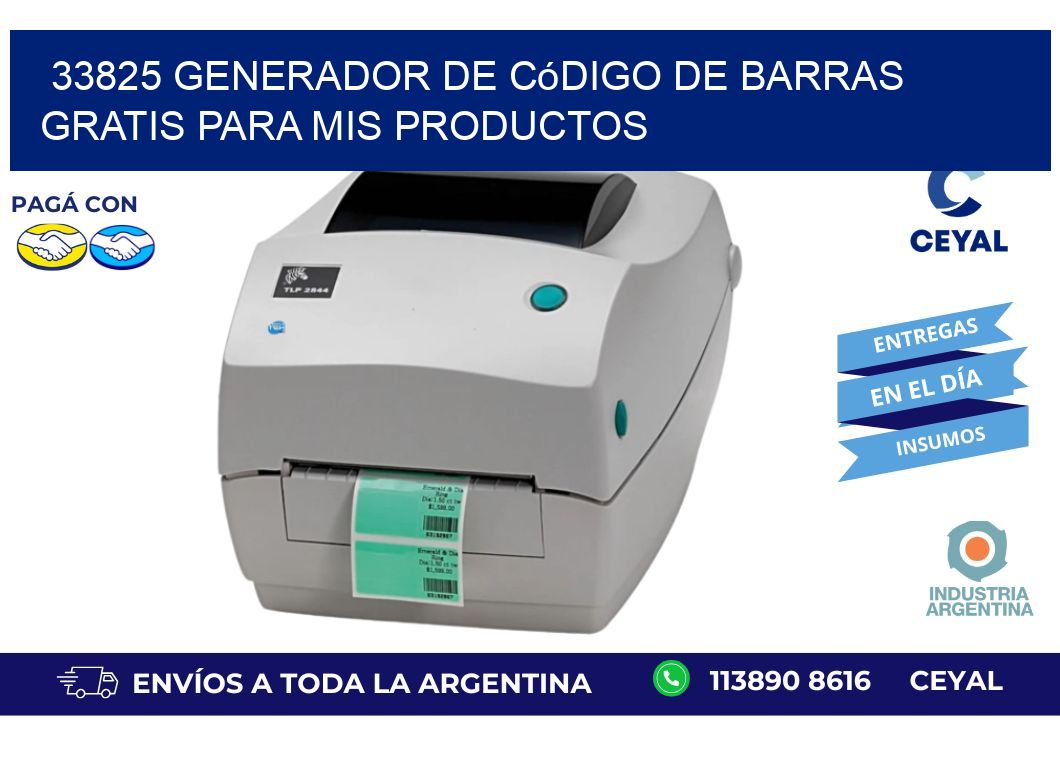 33825 Generador de código de barras gratis para mis productos