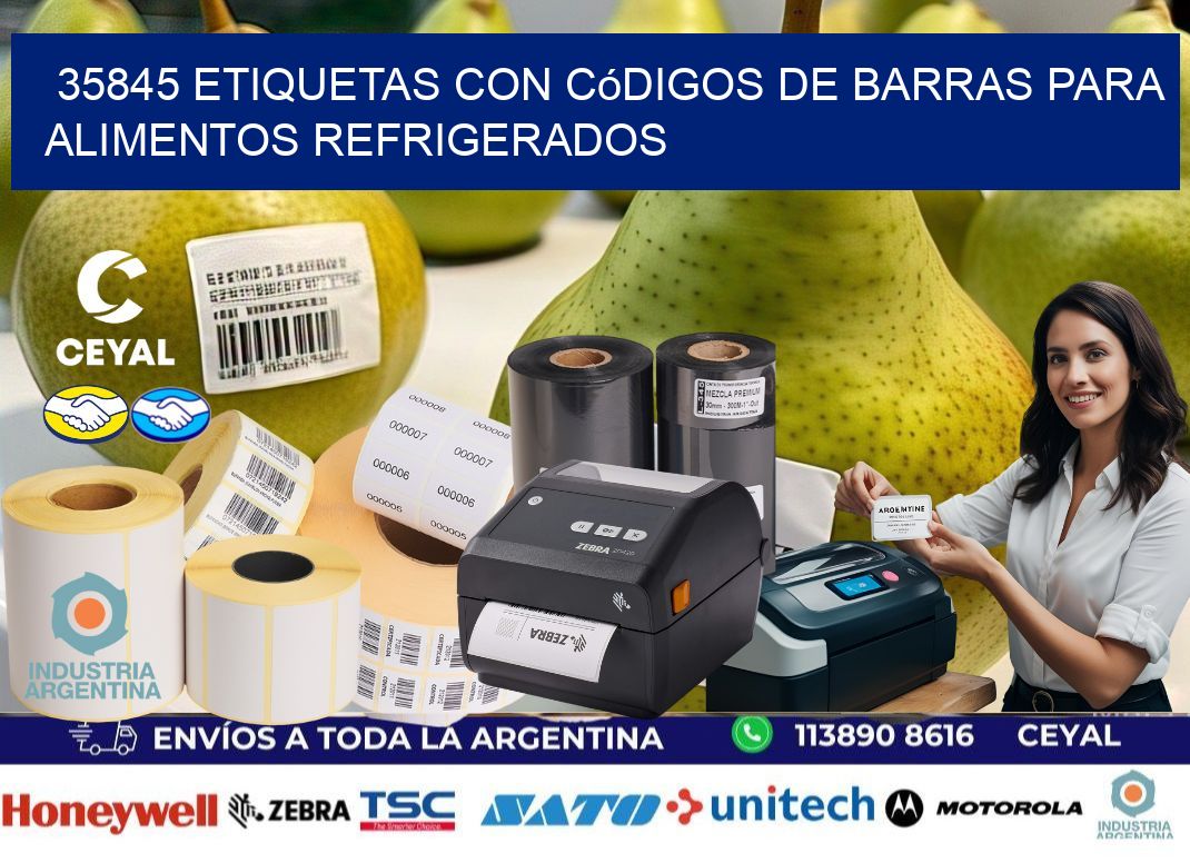35845 Etiquetas con códigos de barras para alimentos refrigerados
