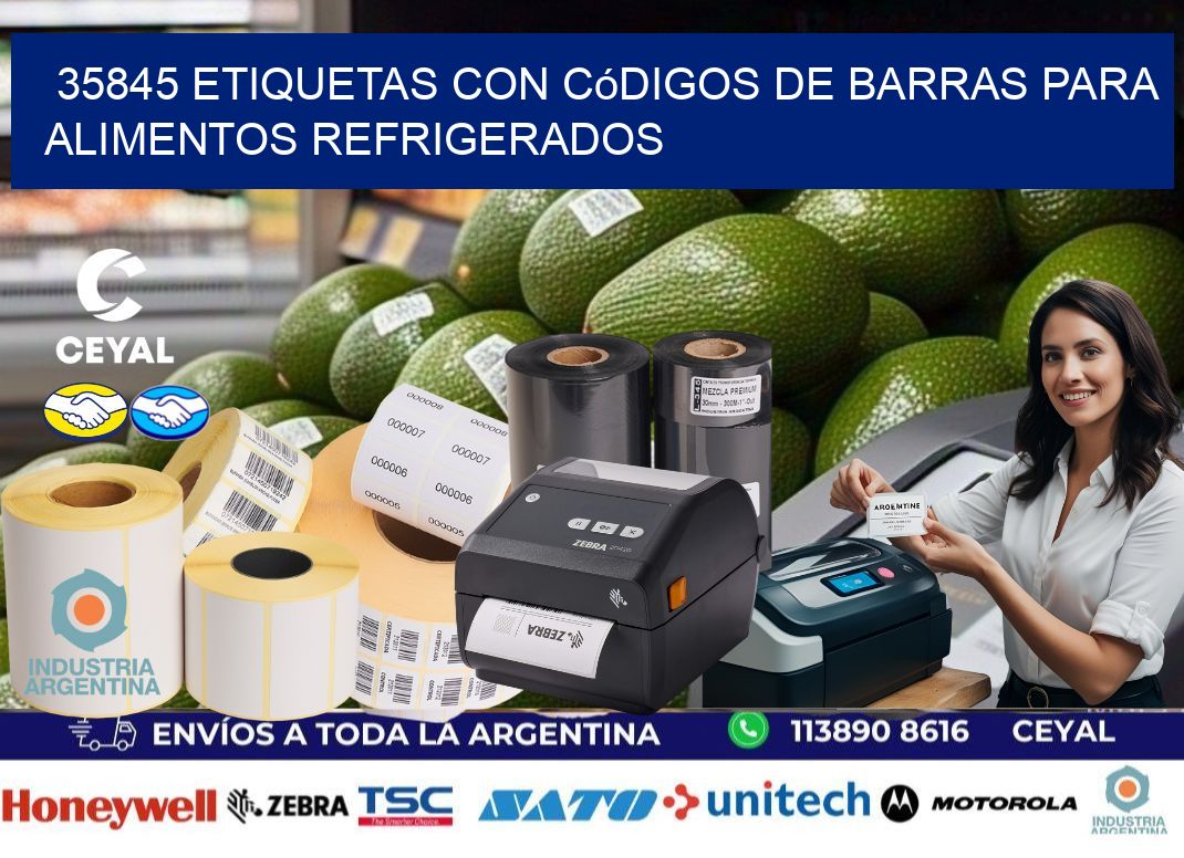 35845 Etiquetas con códigos de barras para alimentos refrigerados