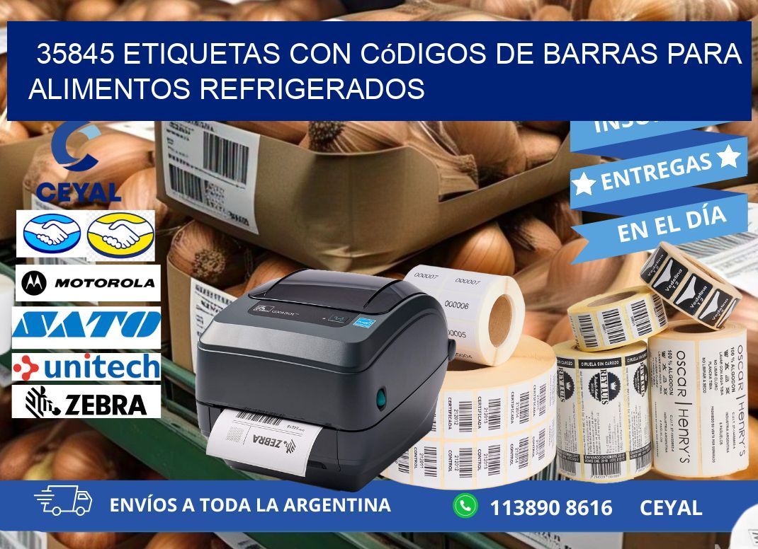 35845 Etiquetas con códigos de barras para alimentos refrigerados
