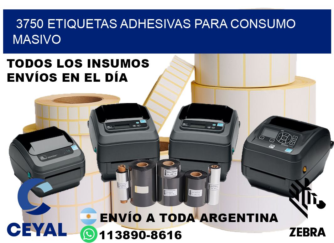 3750 Etiquetas adhesivas para consumo masivo