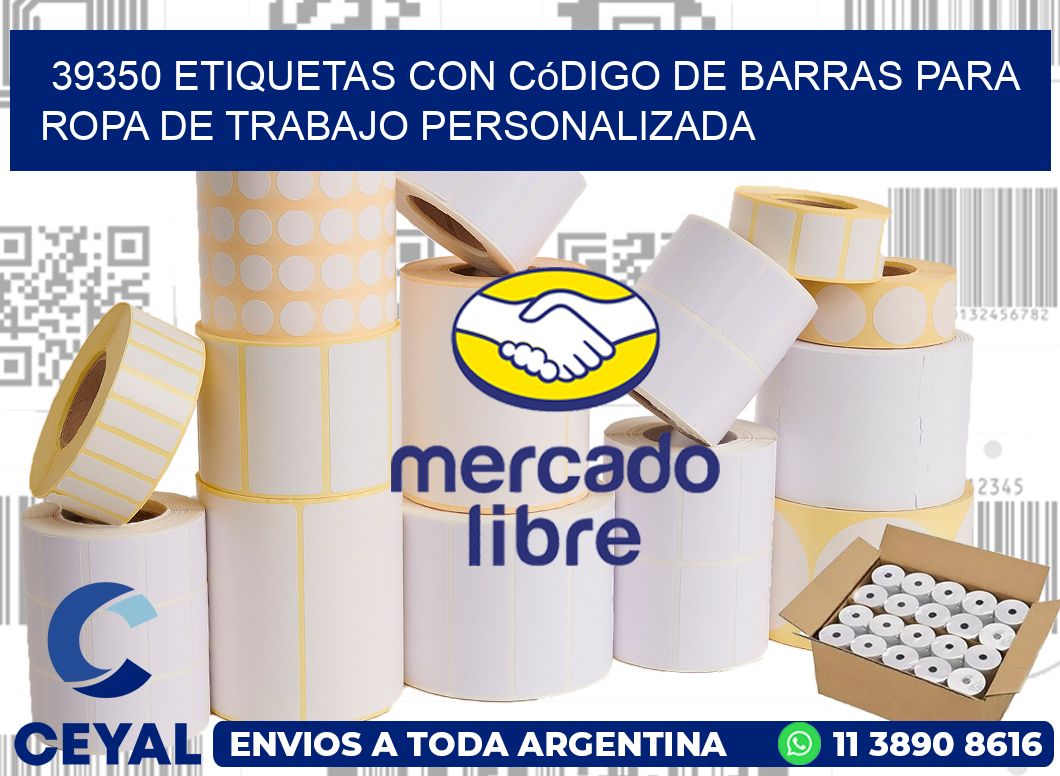 39350 Etiquetas con código de barras para ropa de trabajo personalizada