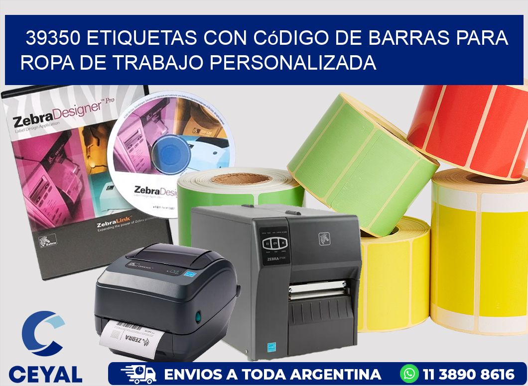 39350 Etiquetas con código de barras para ropa de trabajo personalizada
