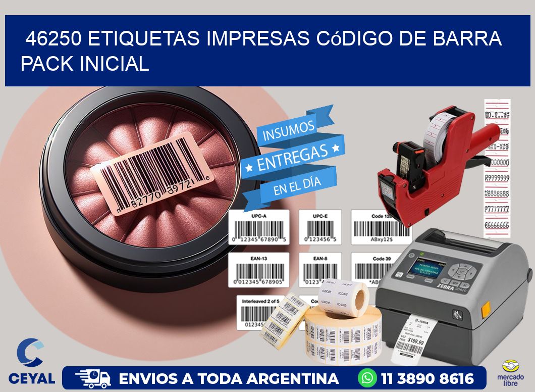 46250 Etiquetas Impresas código De Barra Pack Inicial