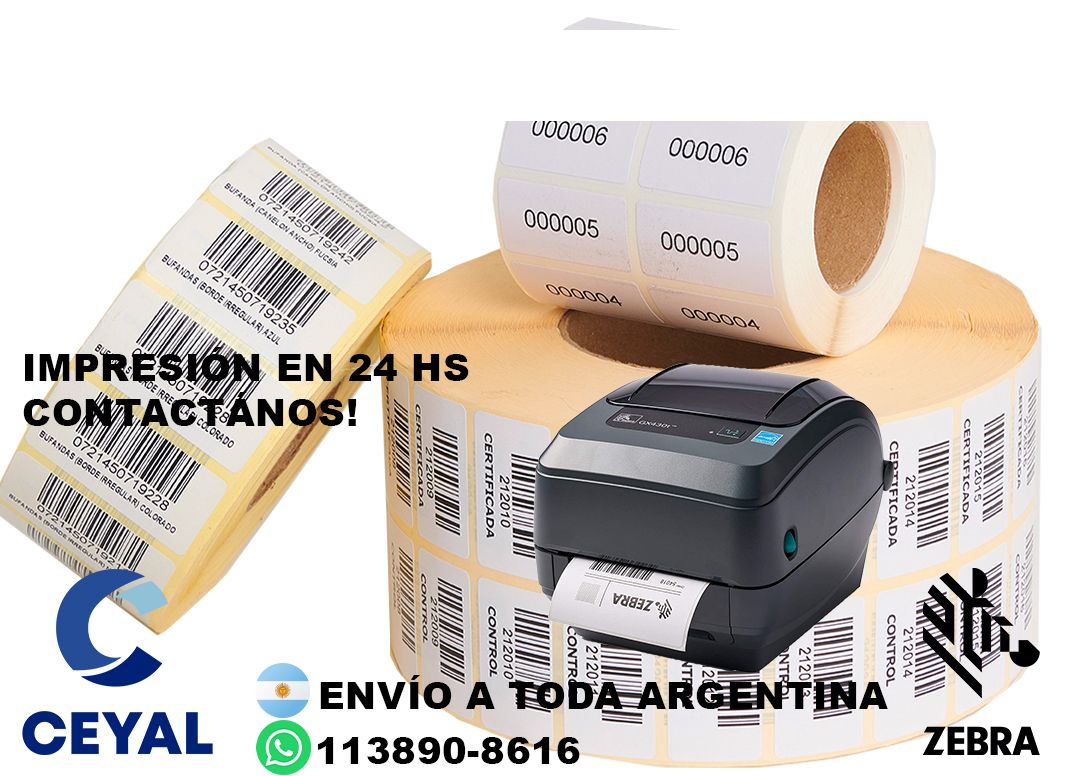 5 cajas de etiquetas 75 x 87