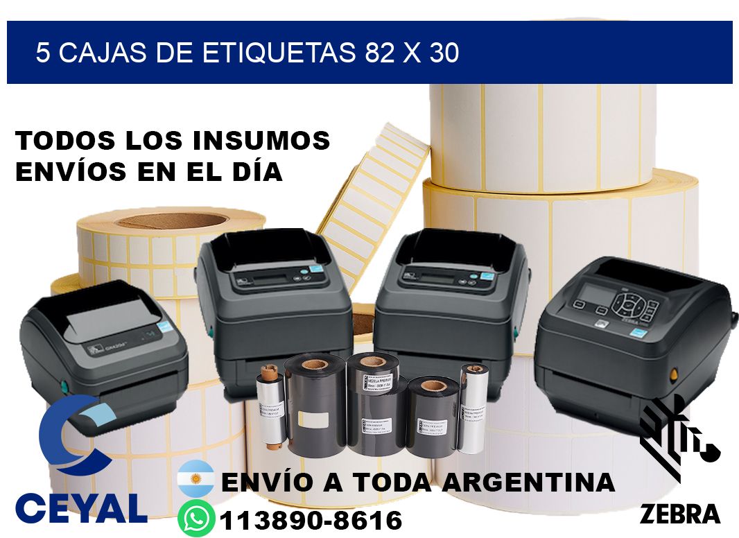 5 cajas de etiquetas 82 x 30