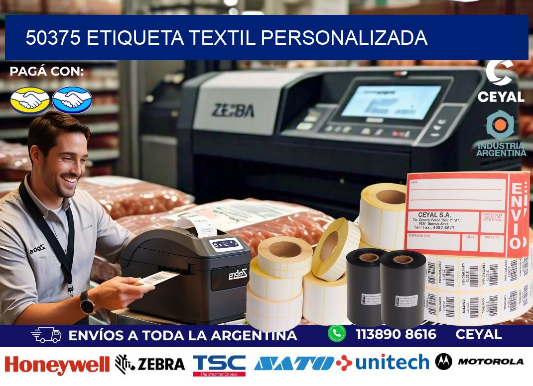 50375 Etiqueta textil personalizada