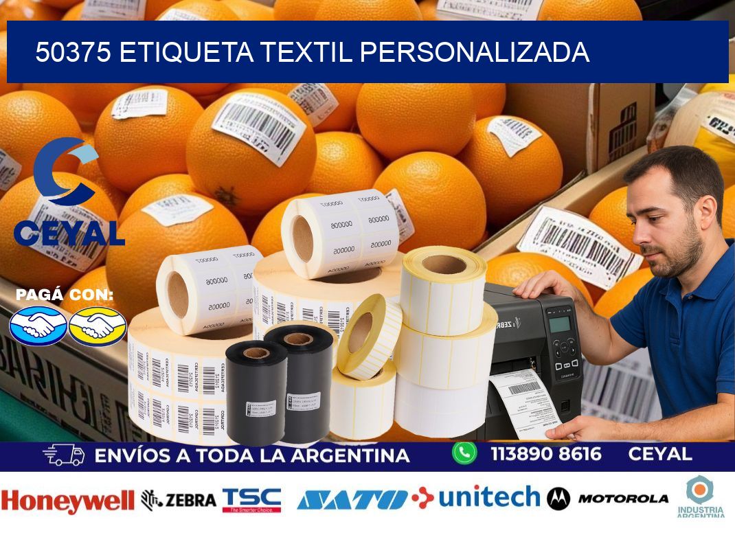 50375 Etiqueta textil personalizada