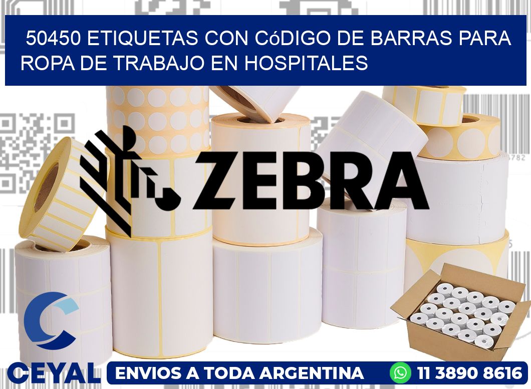 50450 Etiquetas con código de barras para ropa de trabajo en hospitales