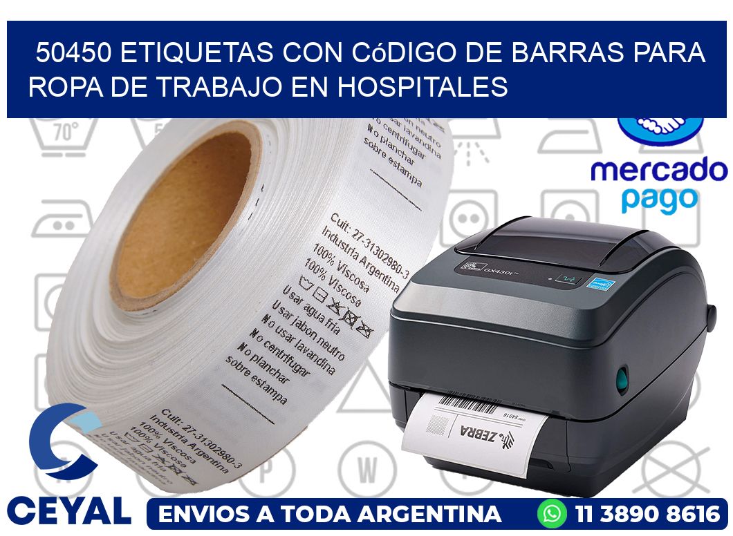 50450 Etiquetas con código de barras para ropa de trabajo en hospitales