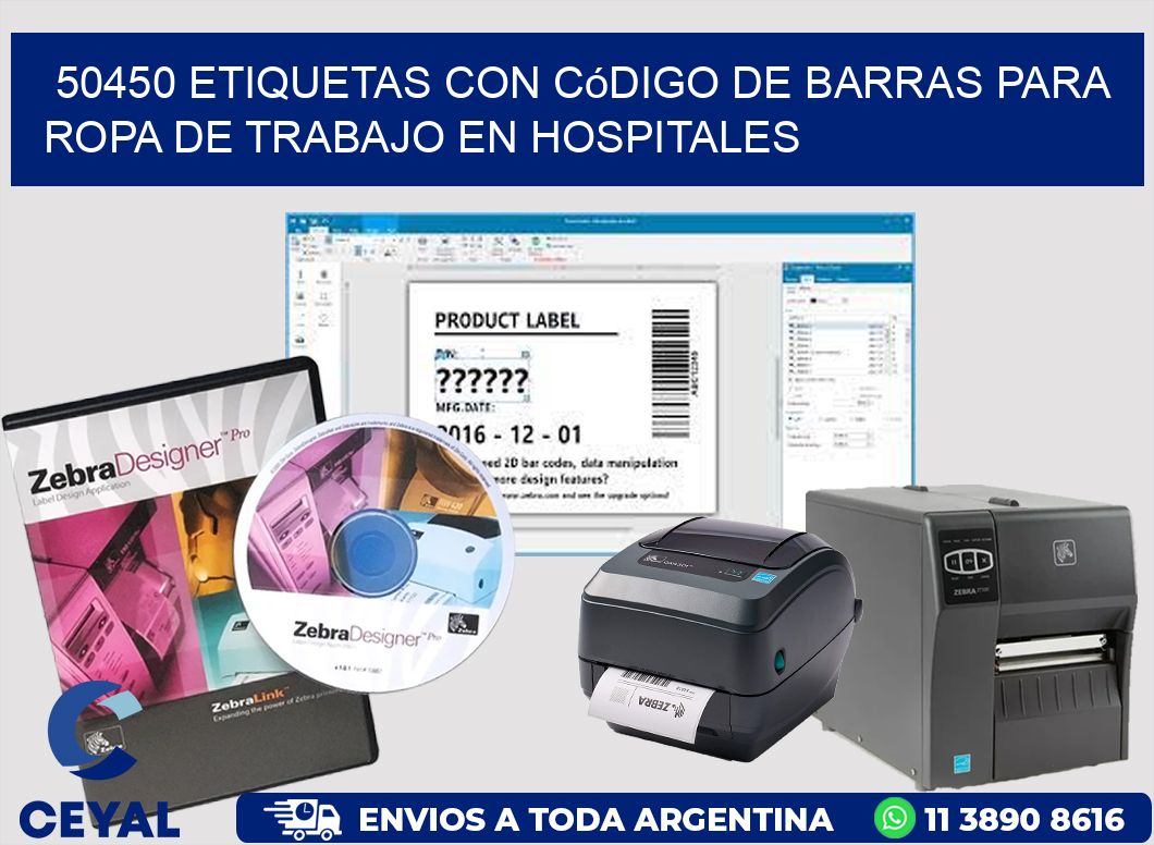 50450 Etiquetas con código de barras para ropa de trabajo en hospitales