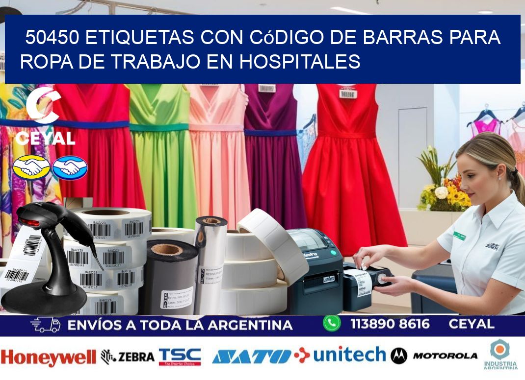 50450 Etiquetas con código de barras para ropa de trabajo en hospitales