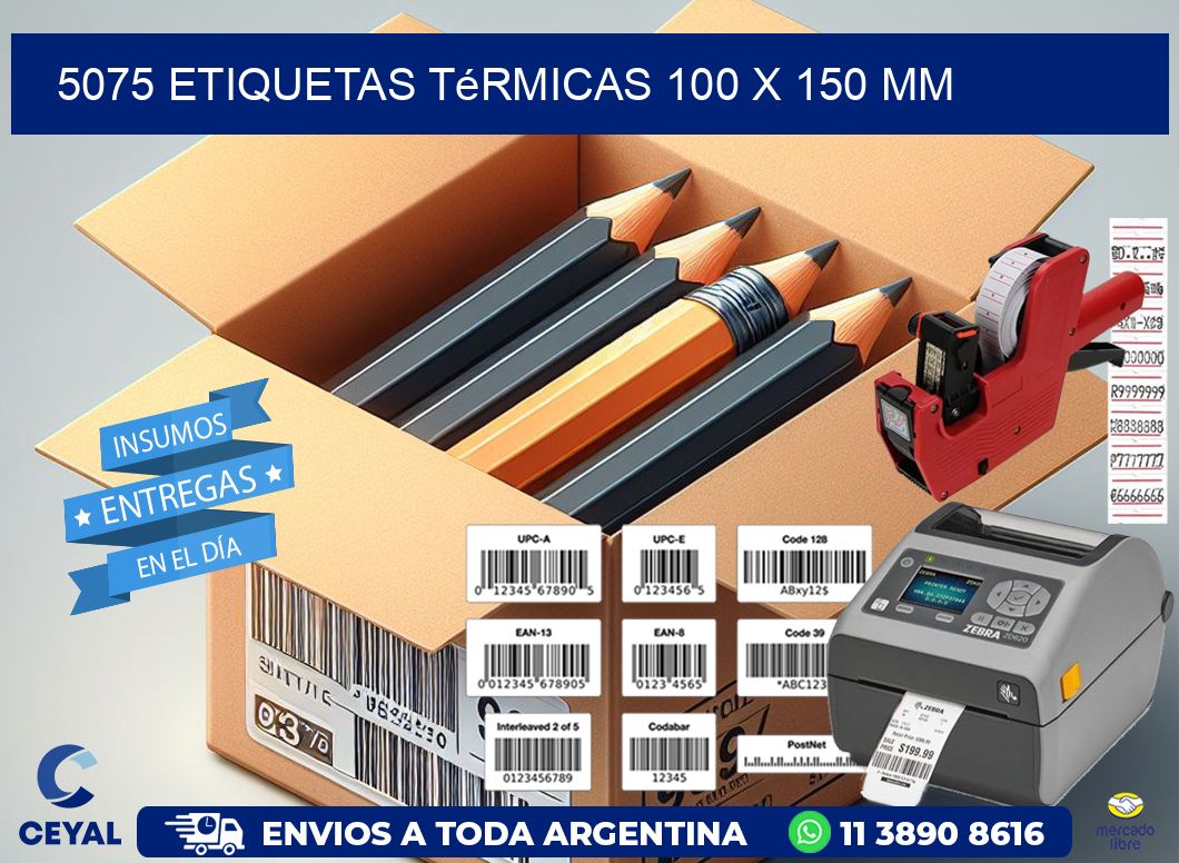 5075 Etiquetas Térmicas 100 X 150 Mm