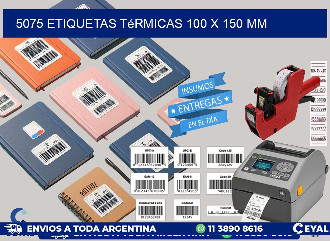 5075 Etiquetas Térmicas 100 X 150 Mm