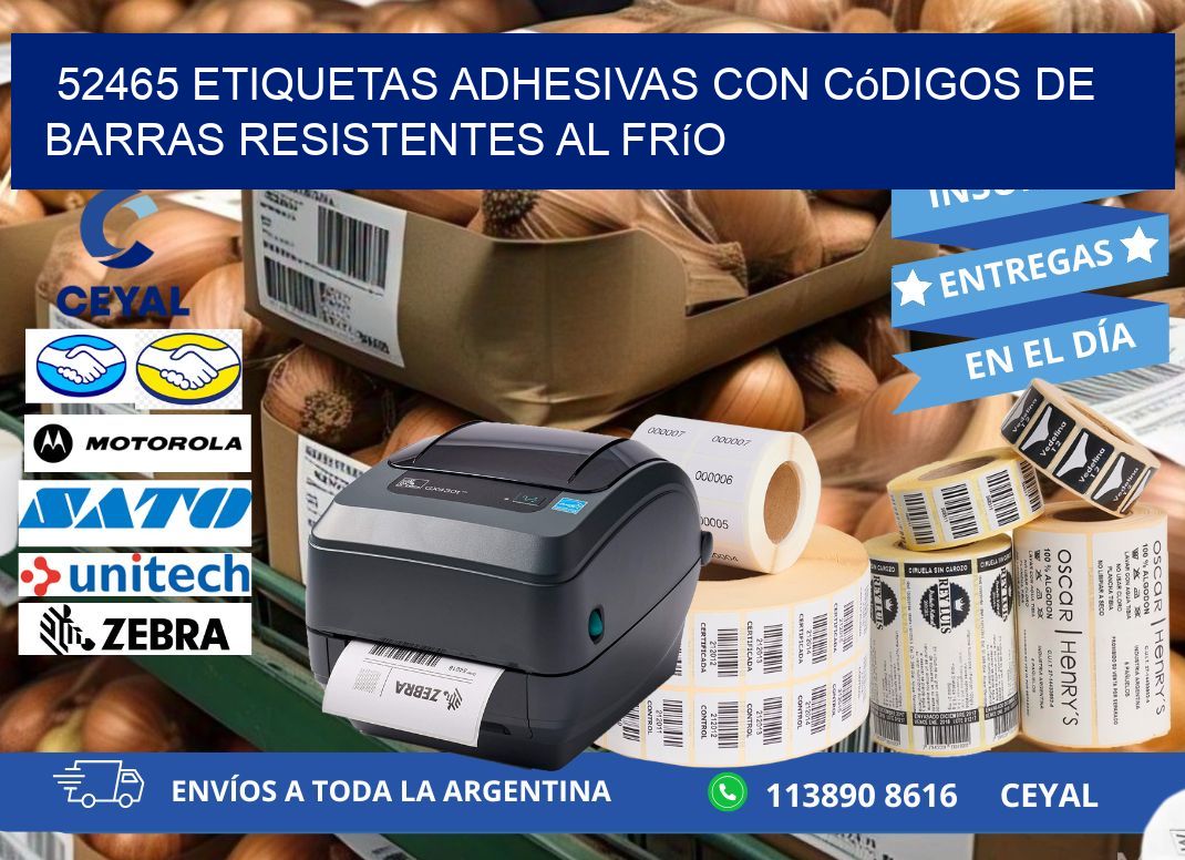 52465 Etiquetas adhesivas con códigos de barras resistentes al frío