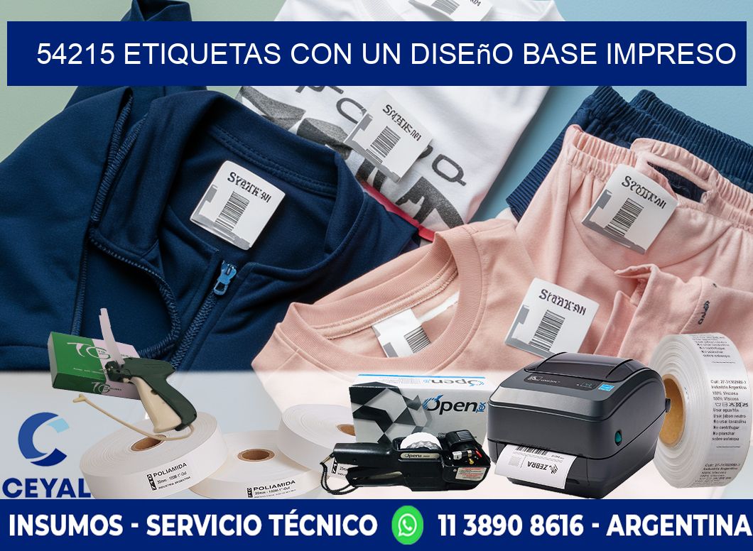 54215 etiquetas con un diseño base impreso