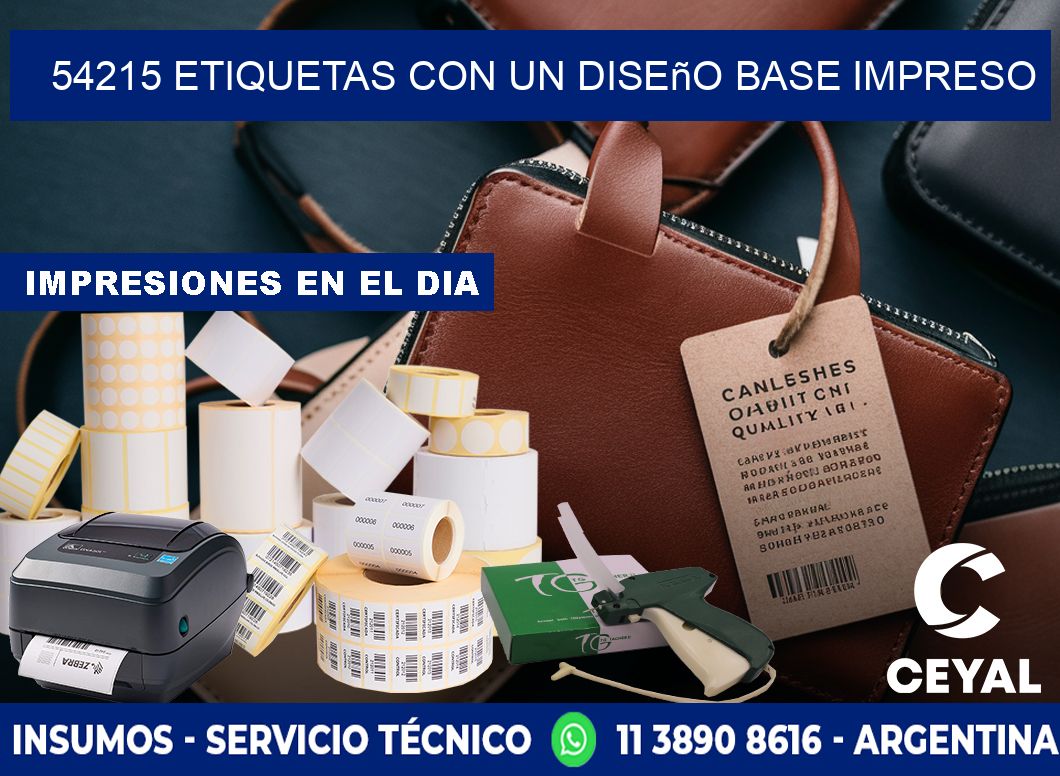 54215 etiquetas con un diseño base impreso