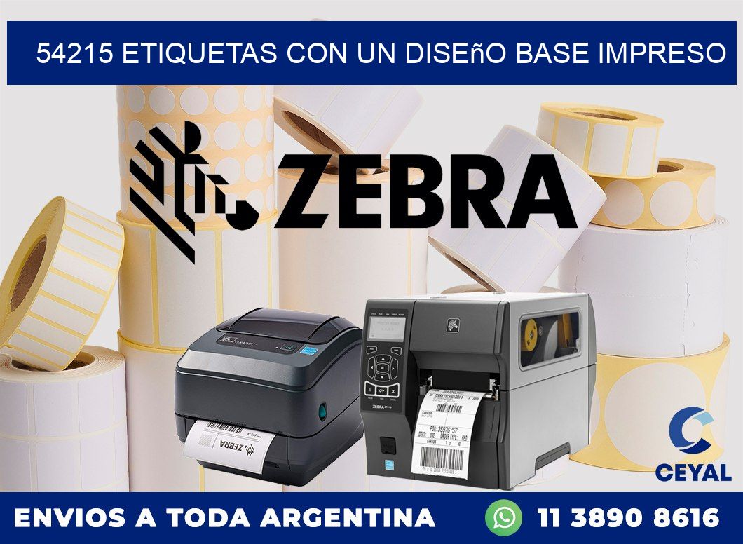 54215 etiquetas con un diseño base impreso