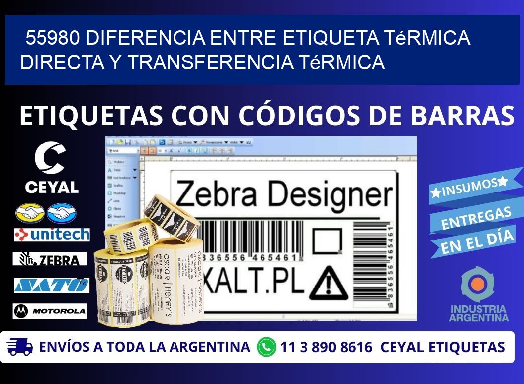 55980 diferencia entre etiqueta térmica directa y transferencia térmica