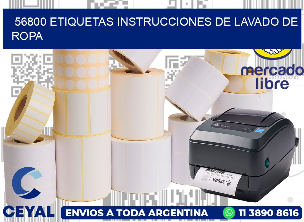 56800 etiquetas instrucciones de lavado de ropa